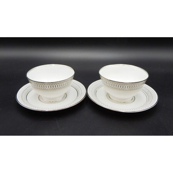 Tirschenreuth Bavaria The Elgin Teacup And Saucer Germany Silver Set/2 - Picture 4 of 9